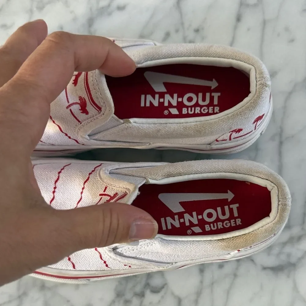 Kids In N Out Slip-On Shoes Sz 12 Red Palm Tree Design
